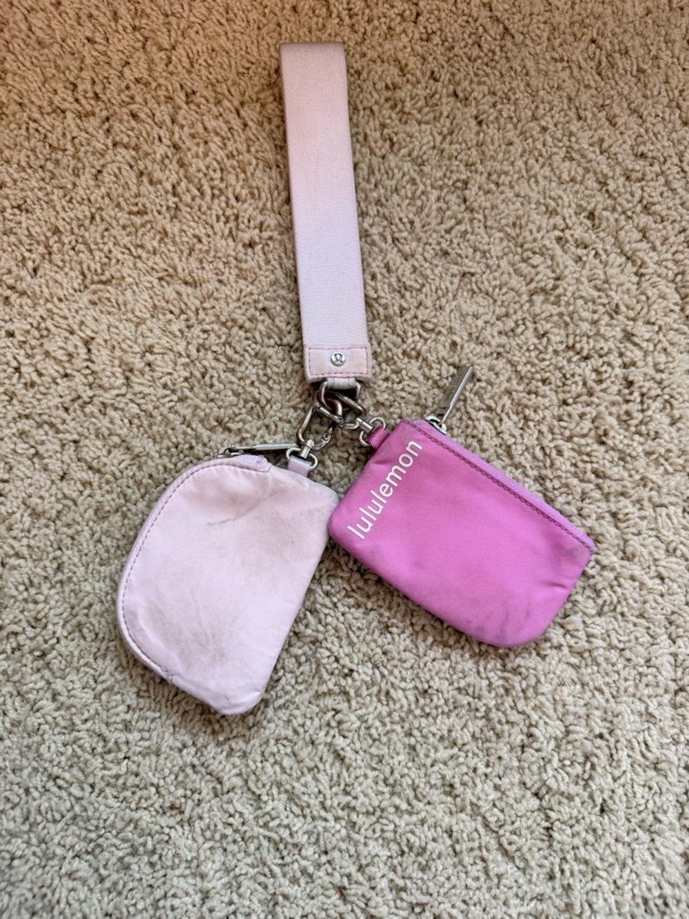 lululemon athletica Pink and Light Pink Dual Wristlet Pouches